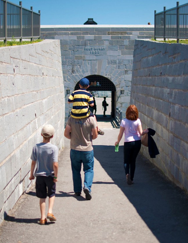 Will, 6 years old, and Tom, 8 years old, join their parents to step back in time to experience 1800s-era military life in Kingston’s living military museum – Fort Henry.