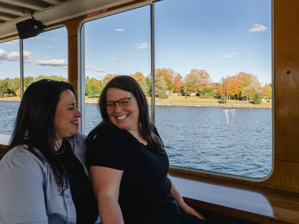 Two people on the 1000 Islands Cruise