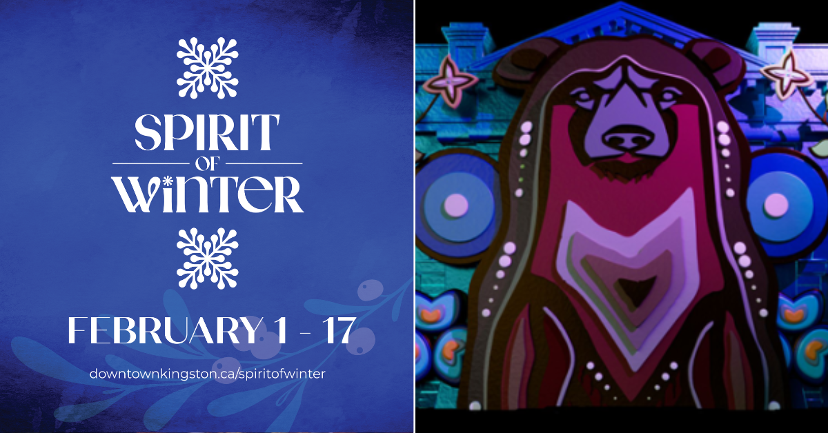 Artists Jaylene Cardinal and Dakota Ward combine visual art, light, and sound to tell an Indigenous story in Springer Market Square this February.