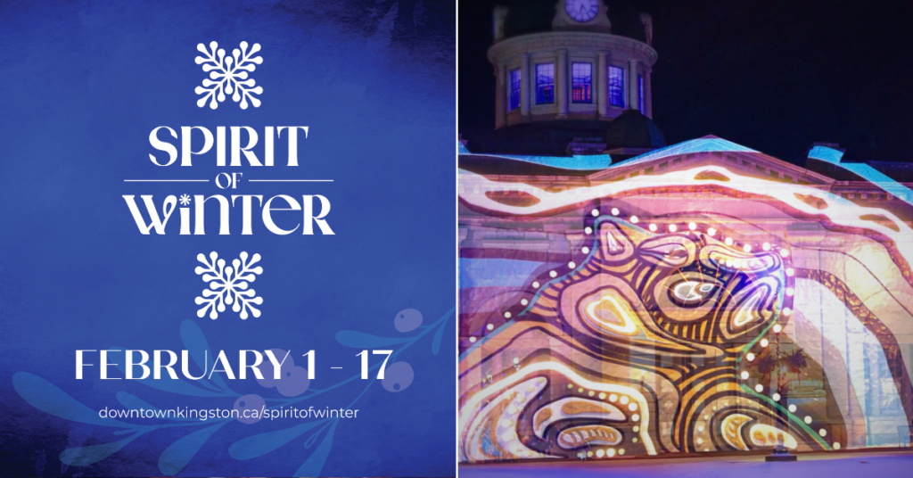 Artists Jaylene Cardinal and Dakota Ward combine visual art, light, and sound to tell an Indigenous story in Springer Market Square this February.